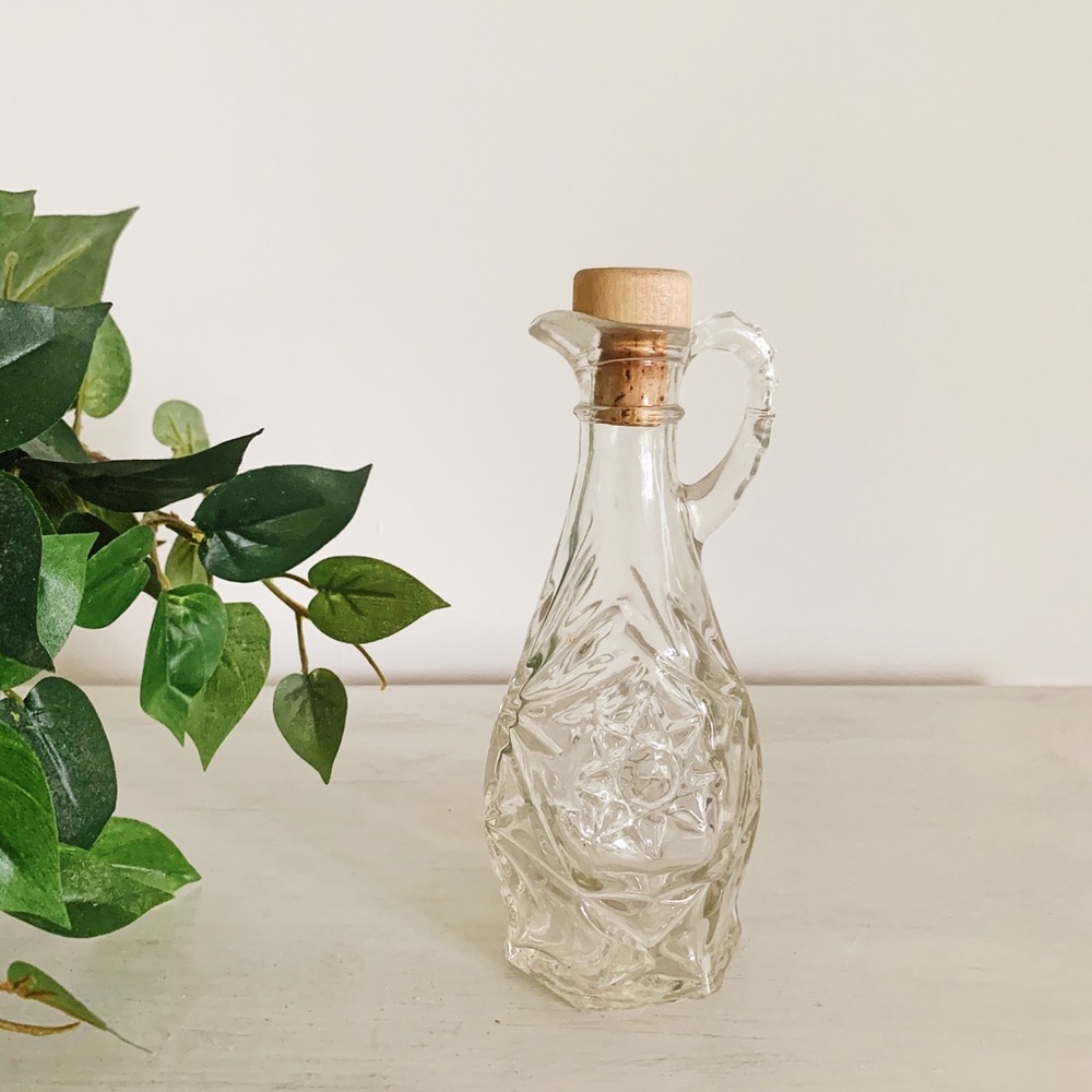 vintage small glass bottle with cork